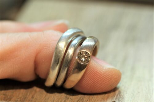 オーダーメイドの婚約指輪と結婚指輪の製作途中