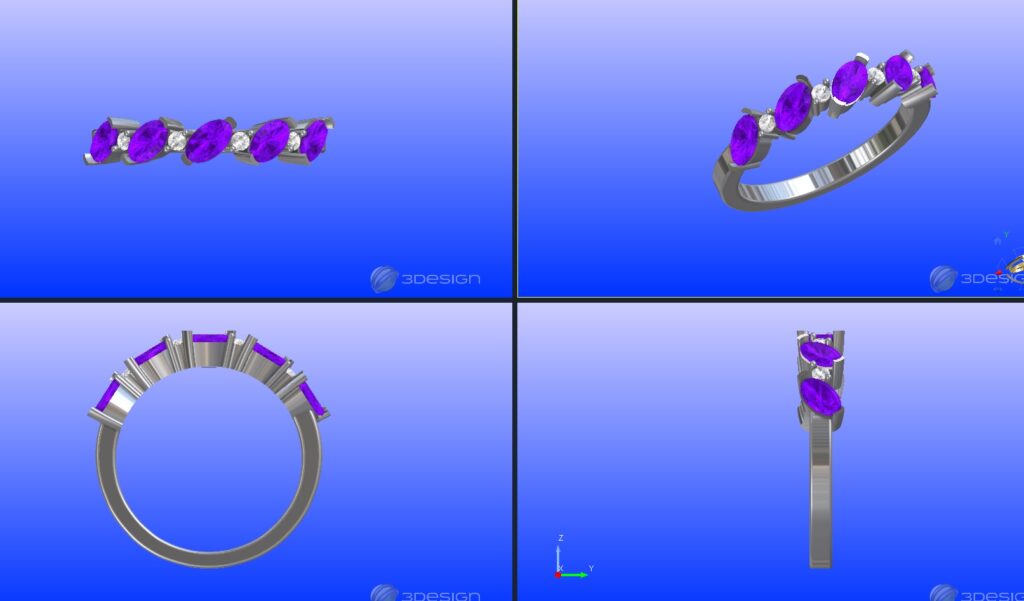アメジストリングリフォームの3DCADデータ画像