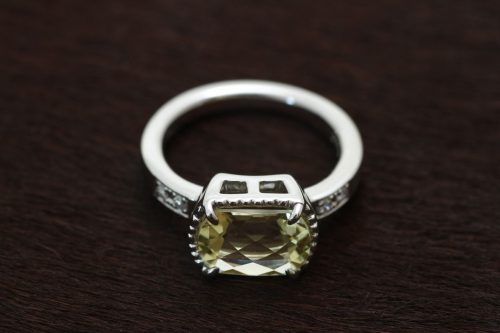 オーダージュエリー　プラチナ　GGシトリン　指輪