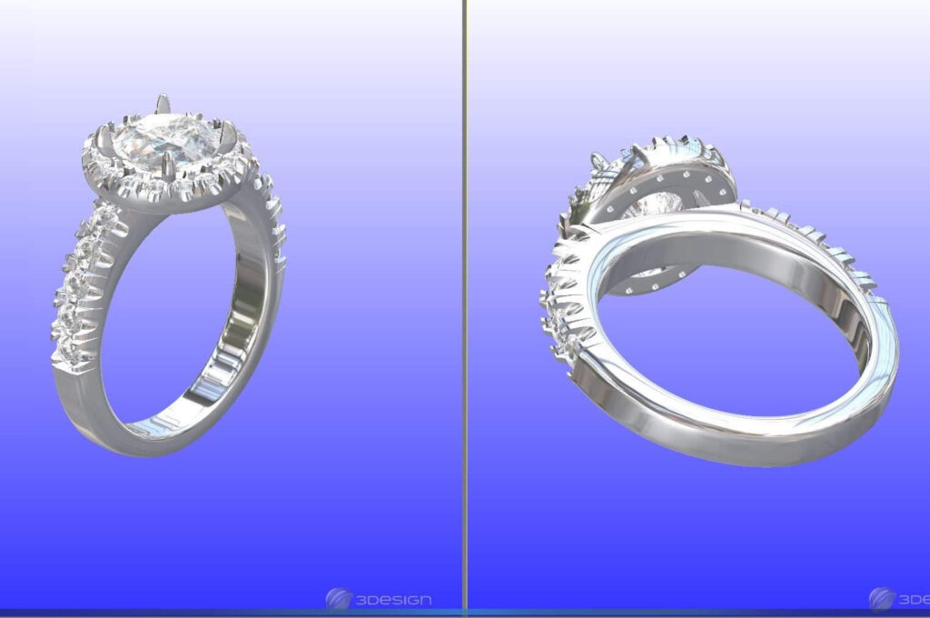 婚約指輪のCAD画像