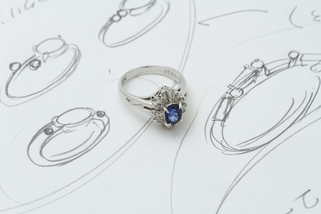 サファイヤの指輪のデザイン画のご提案