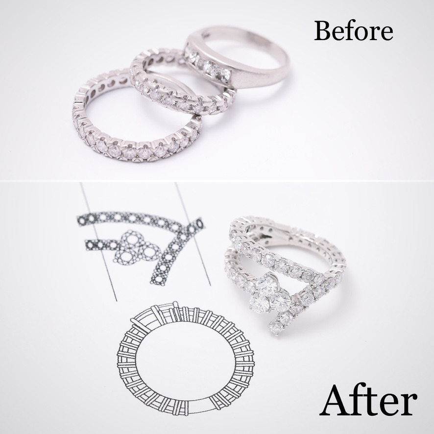 ジュエリーTAKAのジュエリーリフォーム　ビフォアー&アフター