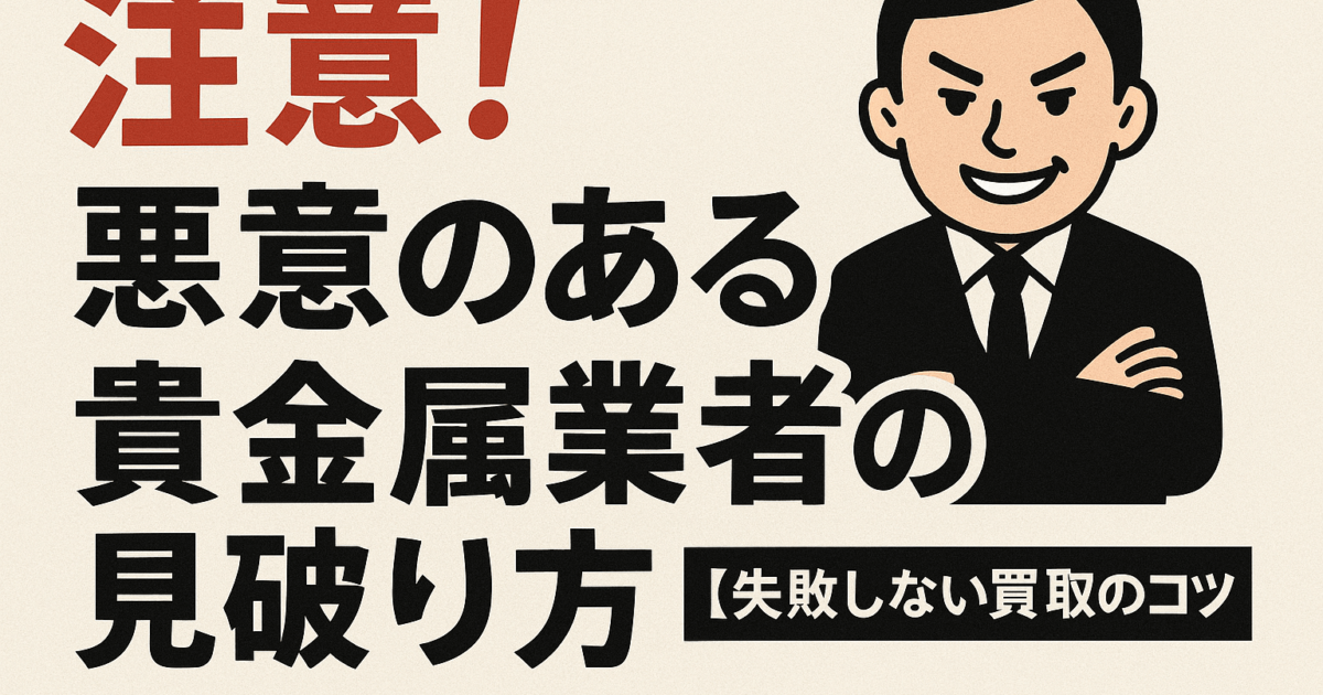 悪意のある貴金属業者の見破り方 バナー