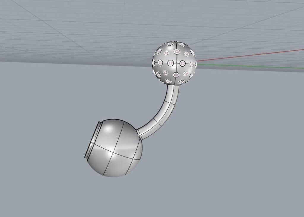 へそピアス制作過程3DCAD画像