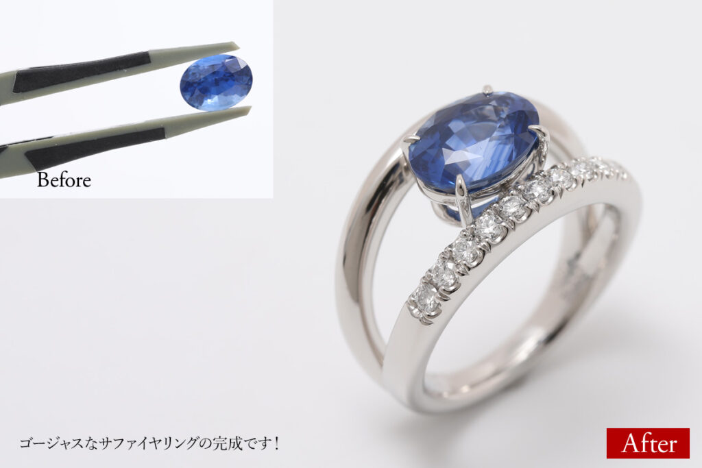 オーダーメイドサファイヤリング
