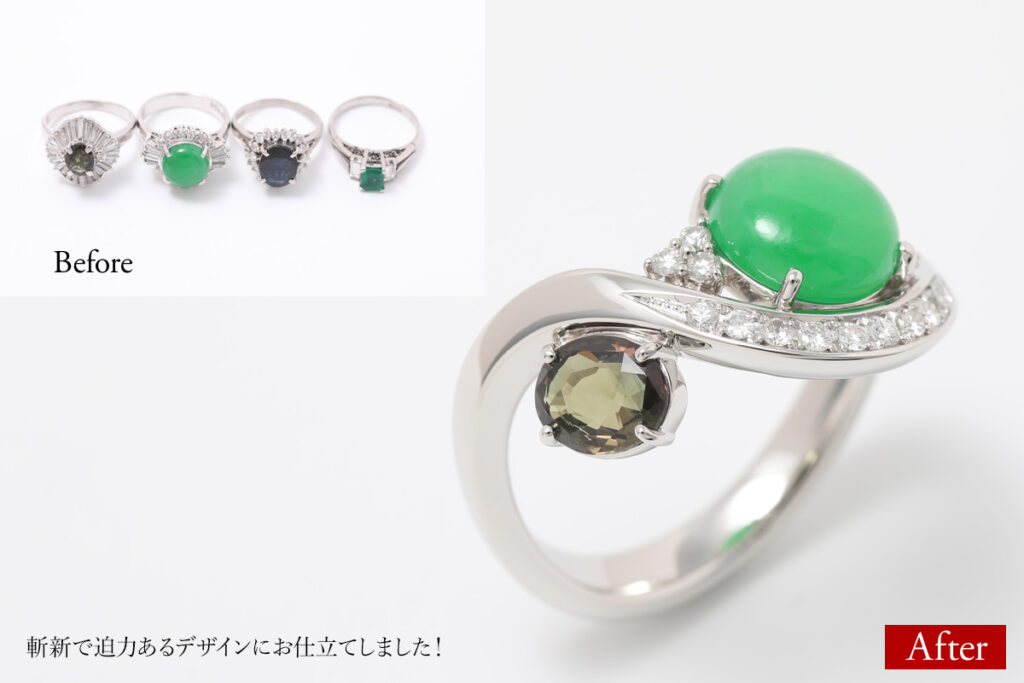 色石のオーダーメイドリングのお仕立てです！