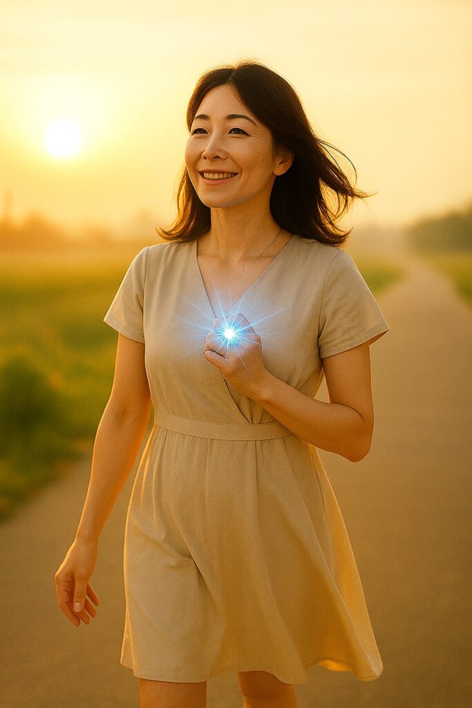 形見の指輪をジュエリーリフォームして未来に希望を感じている40代日本人女性の画像