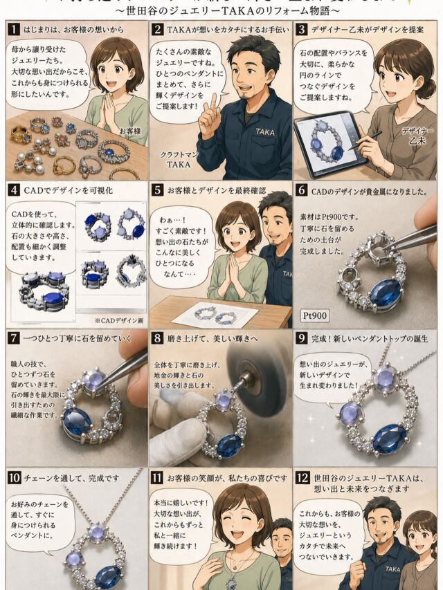 東京世田谷のジュエリーTAKA | ジュエリーリフォーム、オーダー、修理